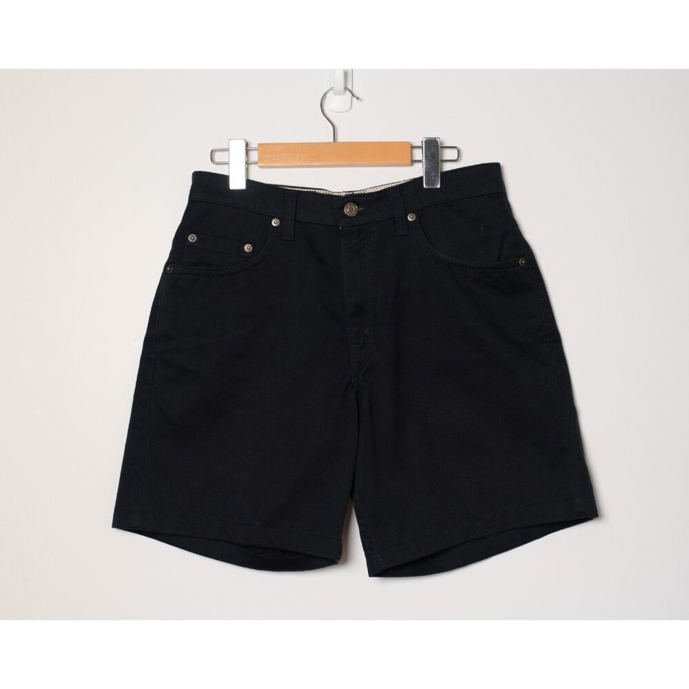 Vintage Levi's White Tab Size 30 Black Denim Jean Shorts Made in Canada Y2K 90s